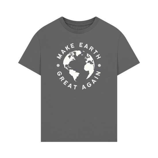 Slate Grey Make Earth Great Again Oversized Organic Cotton T-Shirt
