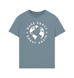 Stone Blue Make Earth Great Again Oversized Organic Cotton T-Shirt