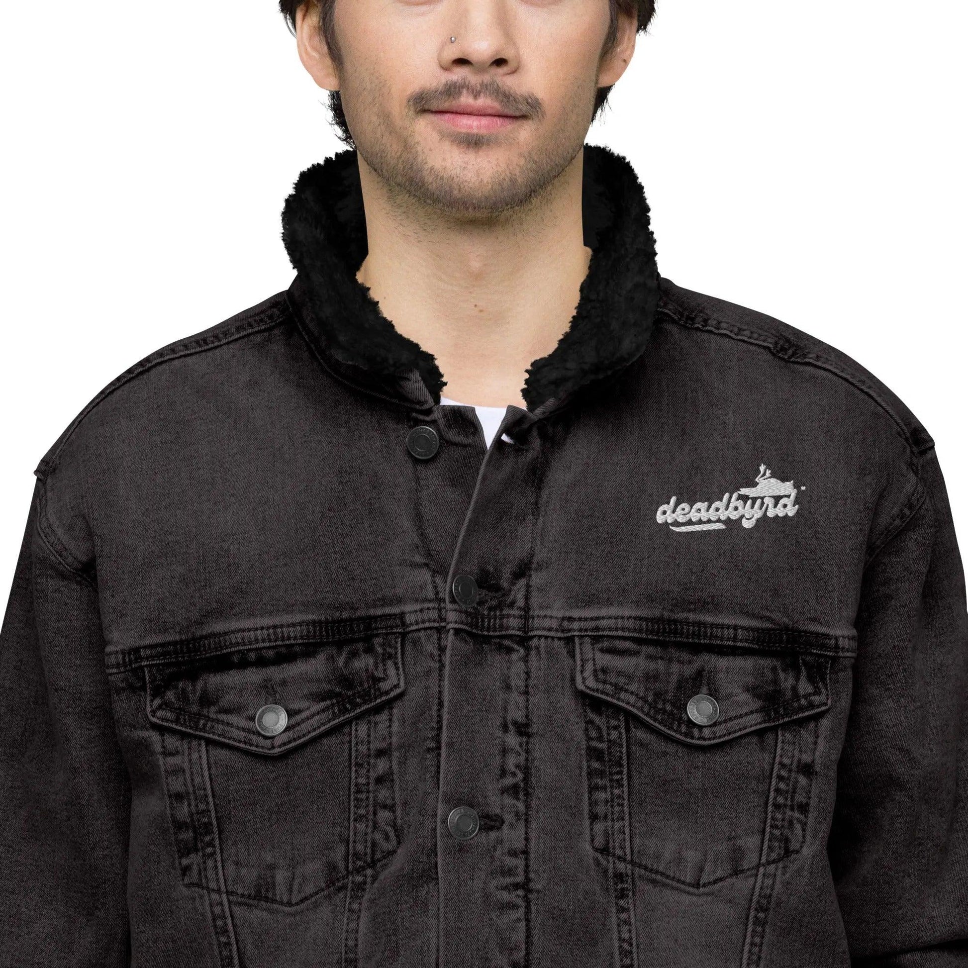 Deadbyrd Denim Sherpa Jacket- Black Denim Deadbyrd