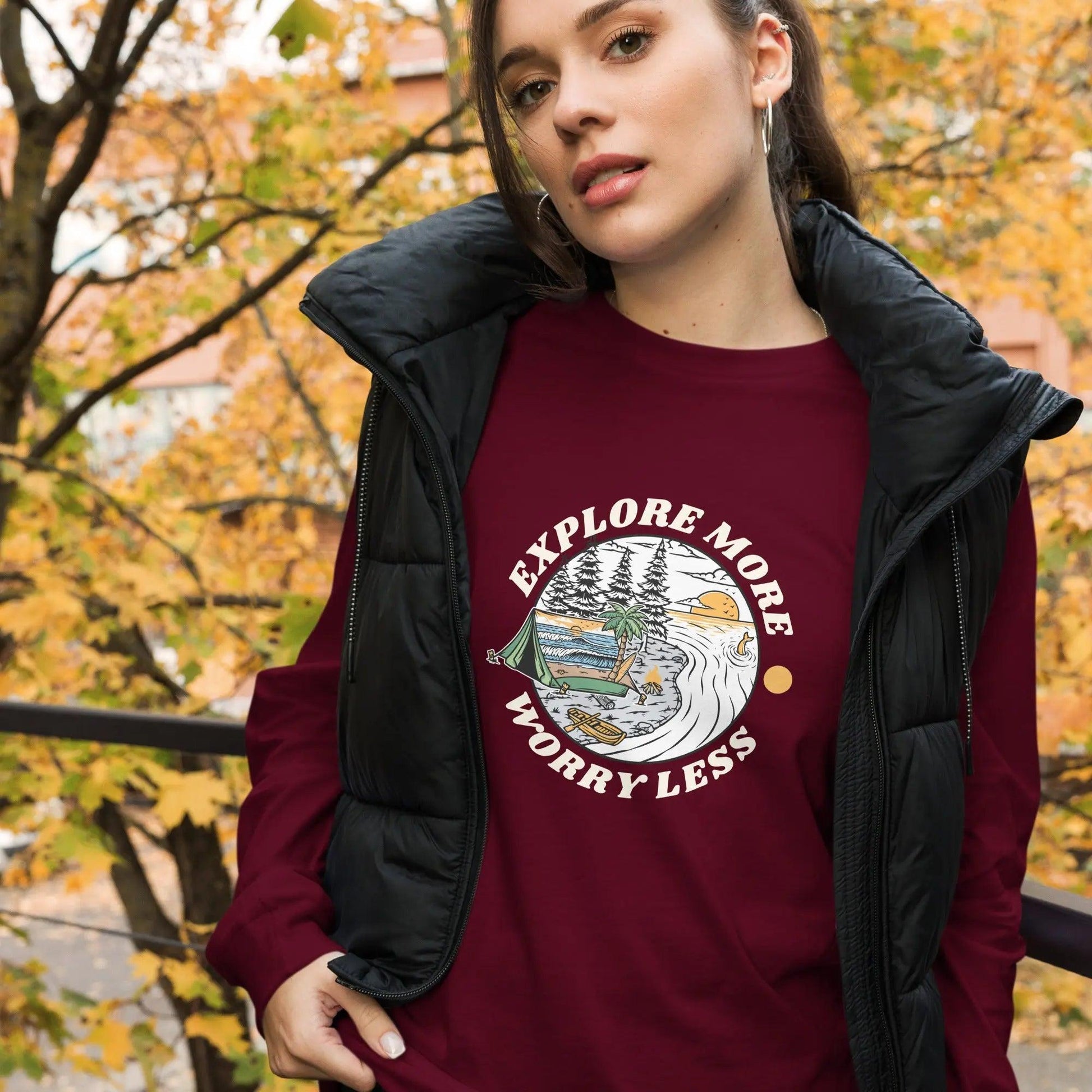Explore More Worry Less Long Sleeve Tee Deadbyrd