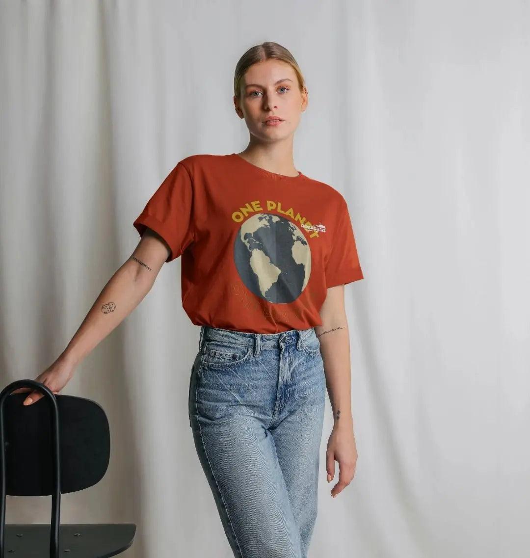 One Planet Women's Organic Cotton Premium Boxy T-Shirt Deadbyrd